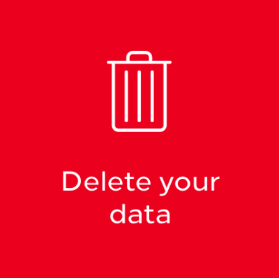 Red delete your data square