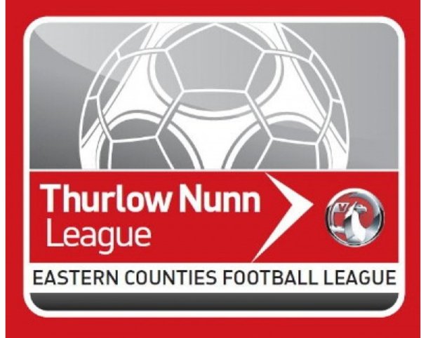 Logo of Thurlow Nunn Eastern Counties Football League featuring a stylised football.