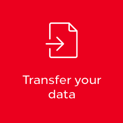 Red transfer your data square